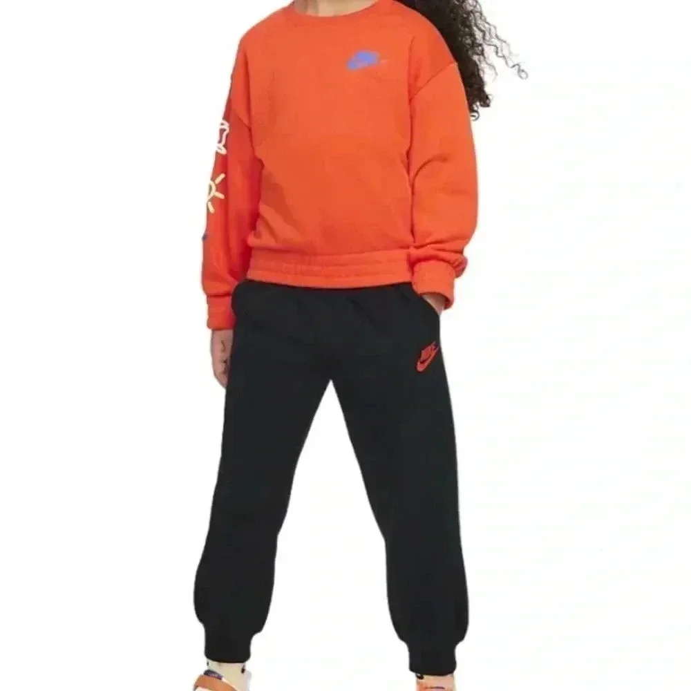 NIKE ORANGE CREWNECK SWEAT SHIRT